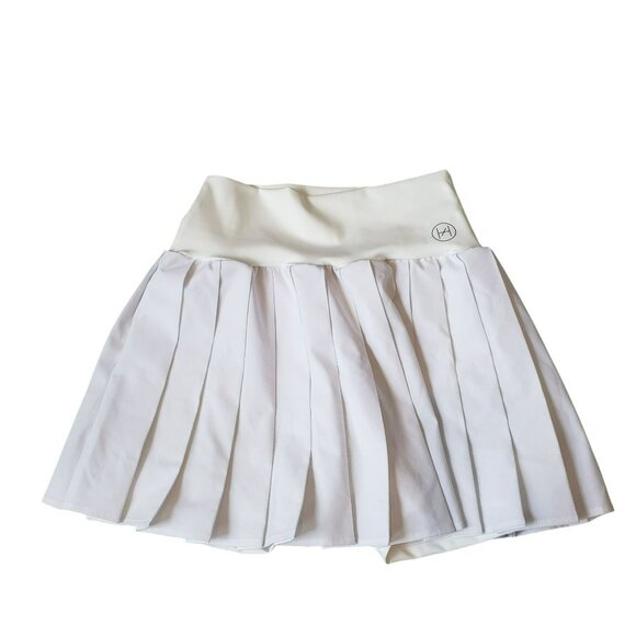 NEW Heros White The Tennis Swim Pleated Preppy Mini Skirt Athletic Workout Cute - Picture 4 of 11